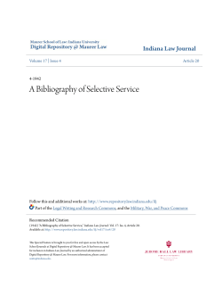 A Bibliography of Selective Service