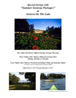 “Summer Getaway Packages” at Geneva On The Lake