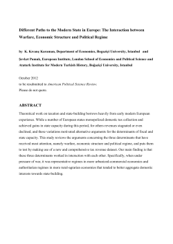 Different Paths to the Modern State in Europe