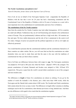 The Nordic Constitutions and judicial review