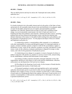 MUNICIPAL AND COUNTY UTILITIES AUTHORITIES 40:14B