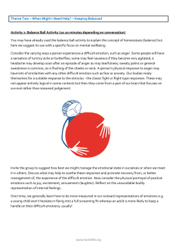 Theme Two &ndash; When Might I Need Help? &ndash; Keeping Balanced