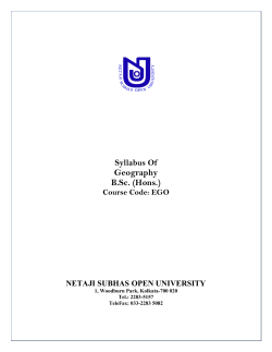 Geography - Netaji Subhas Open University