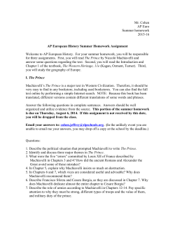 AP European History Summer Homework Assignment