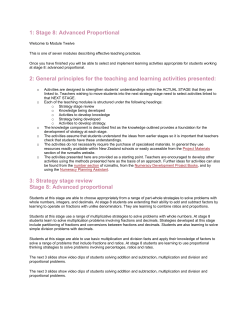 Content of Module Twelve