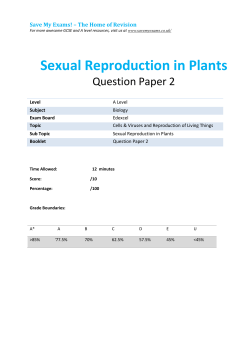 Sexual Reproduction in Plants