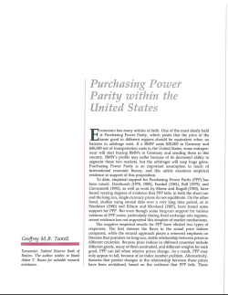 Purchasing Power Parity within the United States
