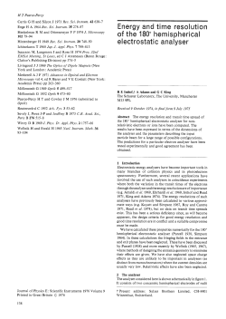 Energy and time resolution of the- 180" hemispherical e I ect ro stat