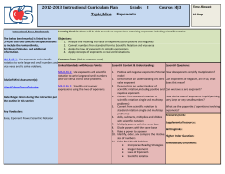 2012-2013 Instructional Curriculum Plan Grade: 8 Course: MJ3