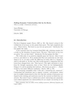 Pulling Semantic Contextualism Out by Its Roots