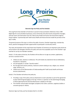 Electronic Sign Use and Fees Schedule