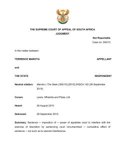 THE SUPREME COURT OF APPEAL OF SOUTH AFRICA