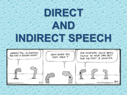 DIRECT AND INDIRECT SPEECH