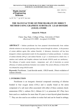 the manufacture of perchlorate by direct