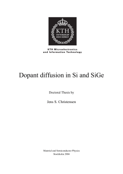 Dopant diffusion in Si and SiGe