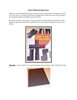 Paper Folding Salvation Lesson