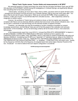"About Tesla` Scalar waves, Torsion fields and measurements in AP