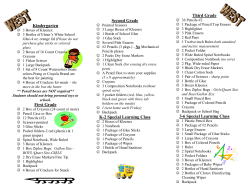 School Supply List - Butte School District # 1