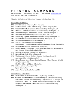 cv/resume  - Preston Sampson, Artist