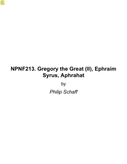 NPNF213. Gregory the Great (II), Ephraim Syrus, Aphrahat