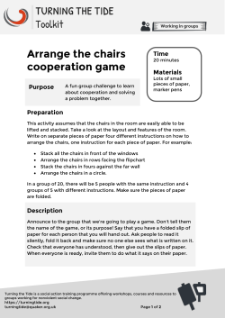 Arrange the chairs cooperation game