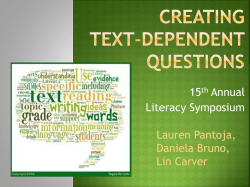Creating Text-Dependent Questions
