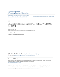 08. Culture Heritage Lesson #2: YELLOWSTONE IN TIME
