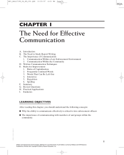 CHAPTER 1 The Need for Effective Communication
