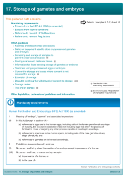 17. Storage of gametes and embryos