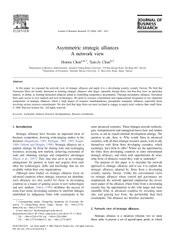 Asymmetric strategic alliances A network view
