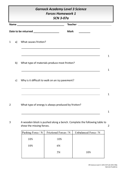 Garnock Academy Level 3 Science Forces Homework 1 SCN 3-07a