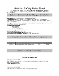 Material Safety Data Sheet