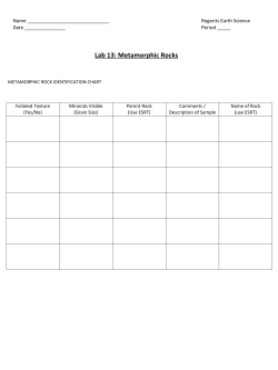 Lab 13: Metamorphic Rocks