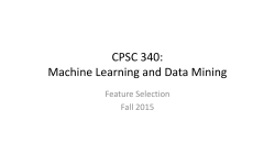 Feature Selection - UBC Computer Science