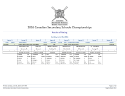 Sunday`s Final Results 2016