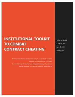 Institutional toolkit to combat contract cheating