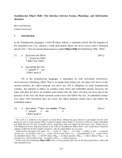 Scandinavian Object Shift: The Interface between Syntax