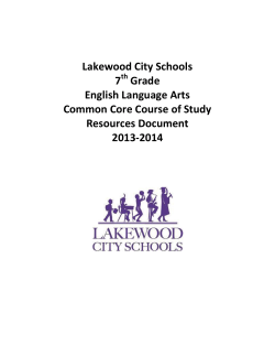 7th Grade English Language Arts Common Core Course of
