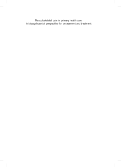 Musculoskeletal pain in primary health care: A biopsychosocial