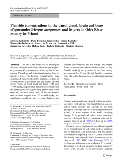 Fluoride concentrations in the pineal gland, brain and bone of