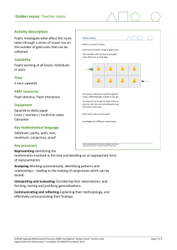 Golden mazes Teacher notes