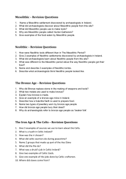 Mesolithic &ndash; Revision Questions Neolithic &ndash; Revision Questions The