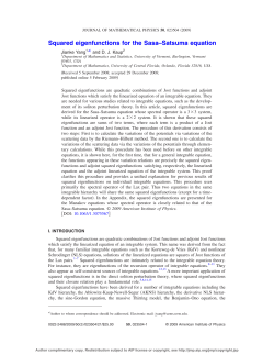 Squared eigenfunctions for the Sasa&ndash;Satsuma equation