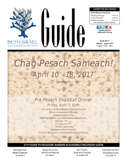 Chag Pesach Sameach! - Beth Israel Congregation