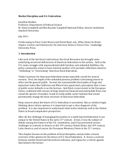 Market Discipline and U.S. Federalism Jonathan Rodden Professor