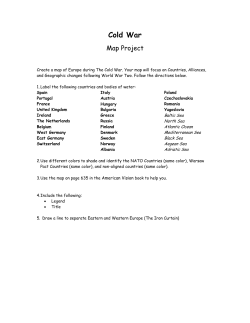 Cold war in Europe map + iron curtain