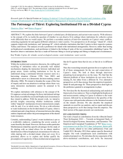 The Patronage of Thirst: Exploring Institutional Fit on a Divided Cyprus