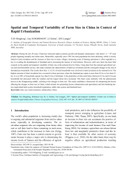 Spatial and Temporal Variability of Farm Size in China in Context of