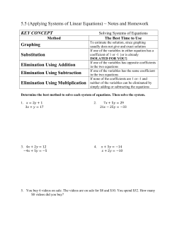 5.5 (Applying Systems of Linear Equations) ~ Notes and Homework