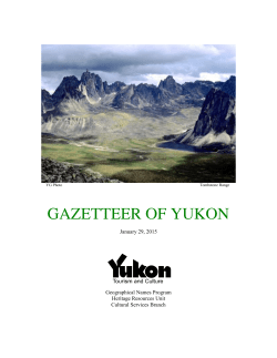 gazetteer of yukon - Tourism and Culture